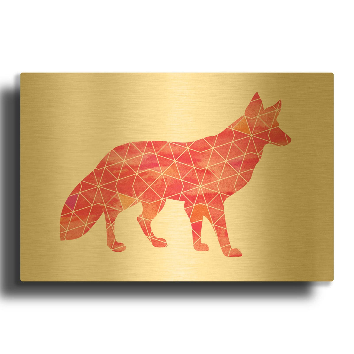 'Fox' By Erin Clark Gold Metal Wall Art