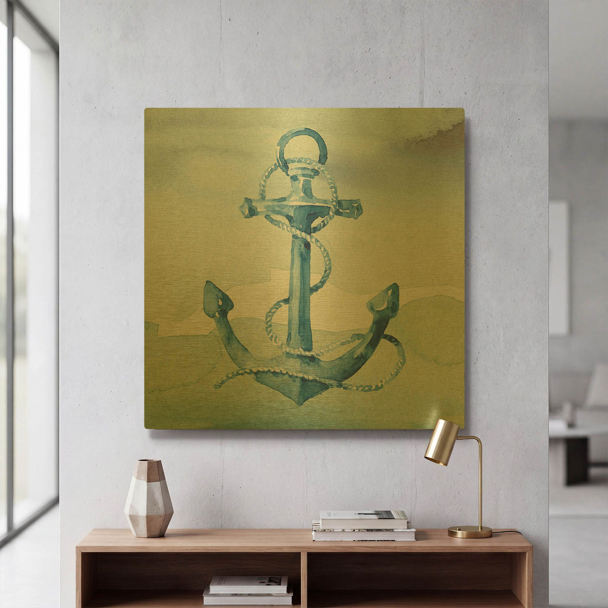 'Sea Life Anchor II' By Lisa Audit Gold Metal Wall Art