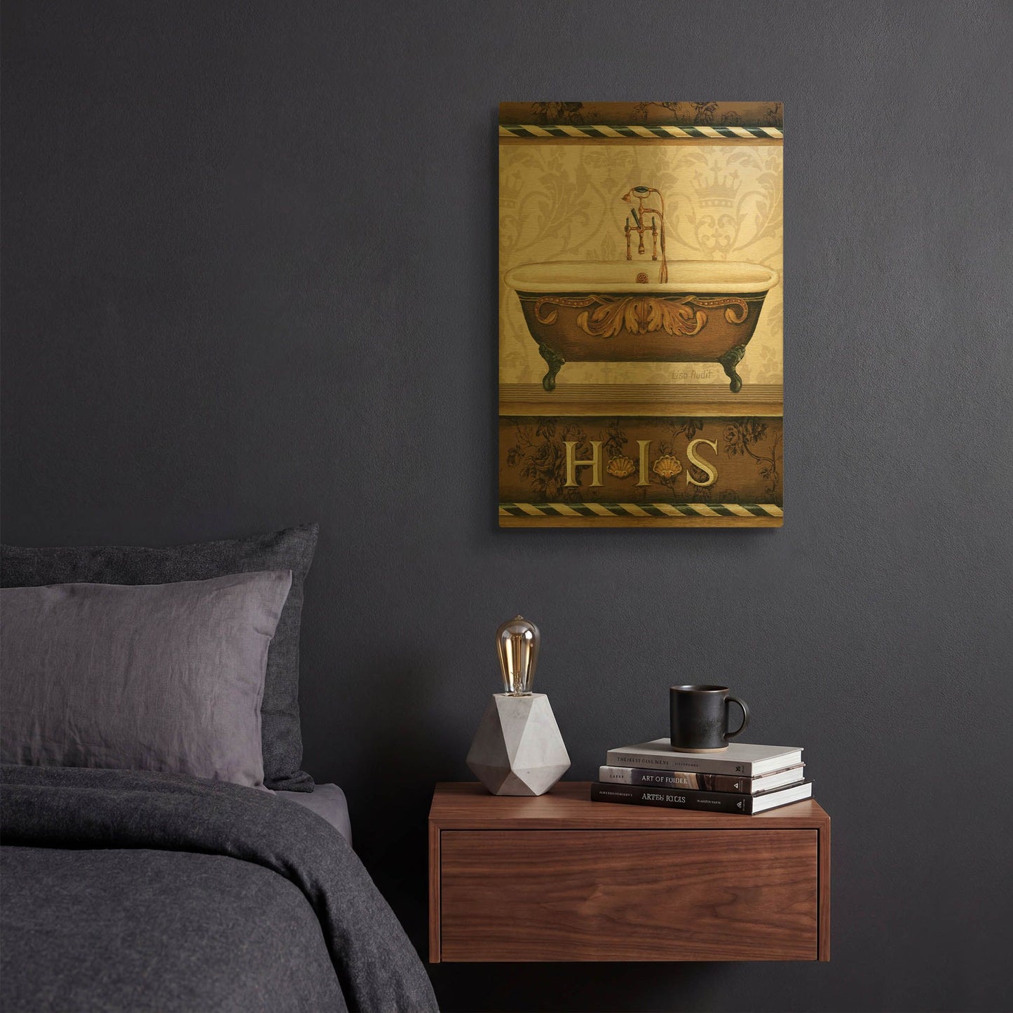 'Bourgoisie Bath I' By Lisa Audit Gold Metal Wall Art