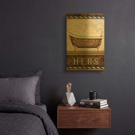 'Bourgoisie Bath II' By Lisa Audit Gold Metal Wall Art