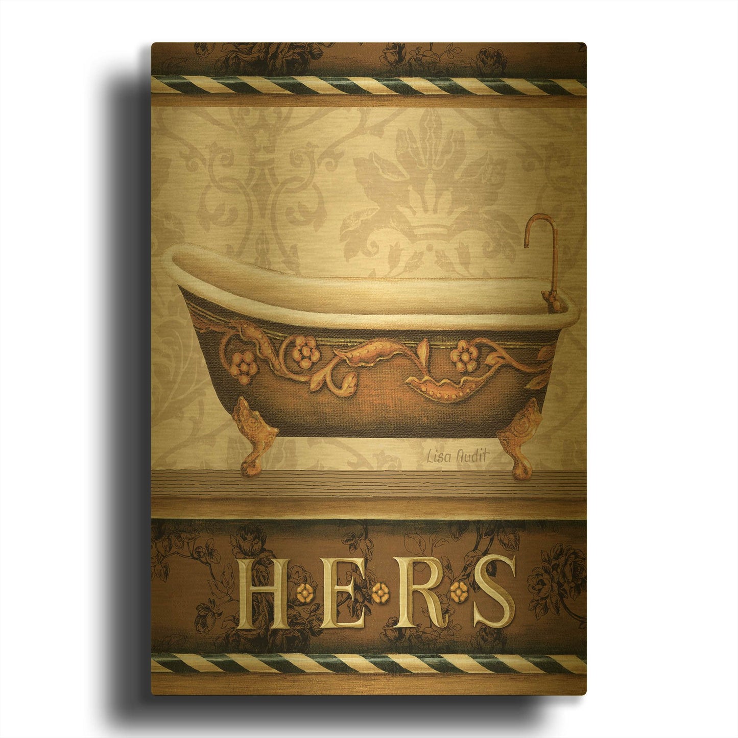 'Bourgoisie Bath II' By Lisa Audit Gold Metal Wall Art