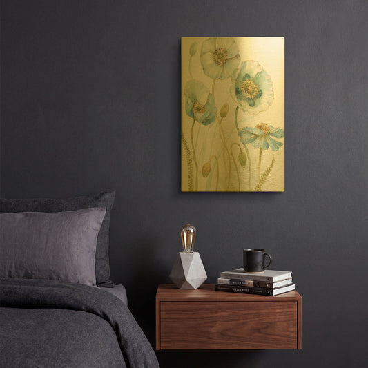'My Greenhouse Flowers VII' By Lisa Audit Gold Metal Wall Art