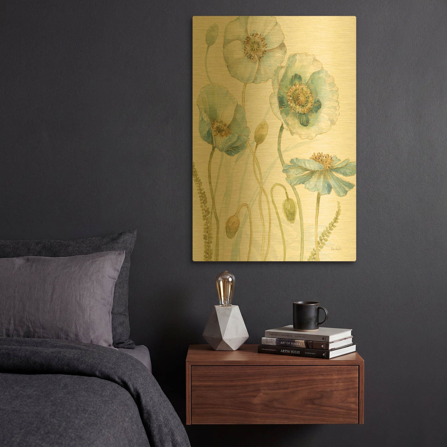'My Greenhouse Flowers VII' By Lisa Audit Gold Metal Wall Art