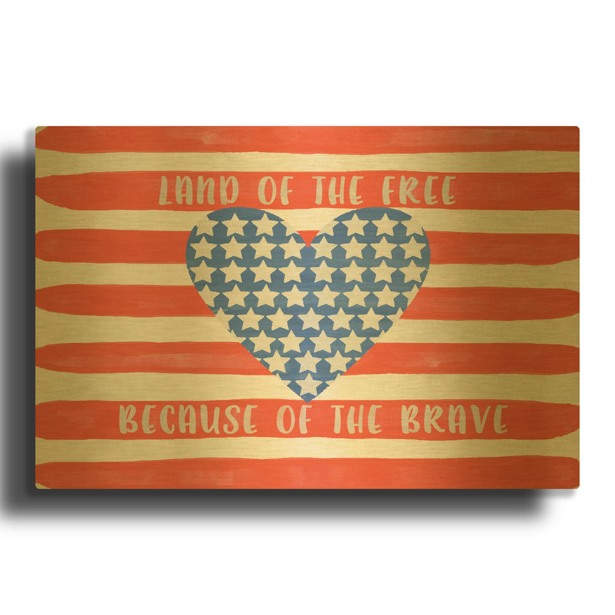 'Land Of Free' By Erin Clark Gold Metal Wall Art