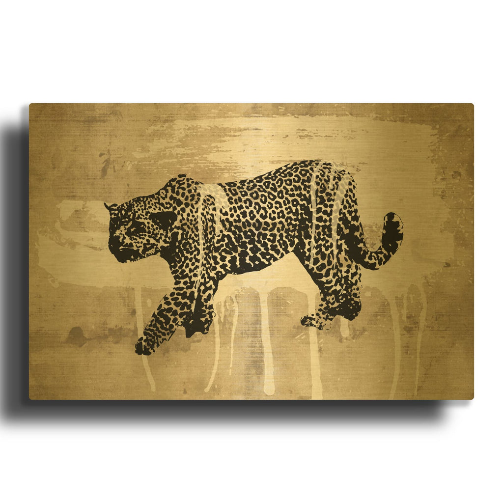 'Leopard' By Erin Clark Gold Metal Wall Art
