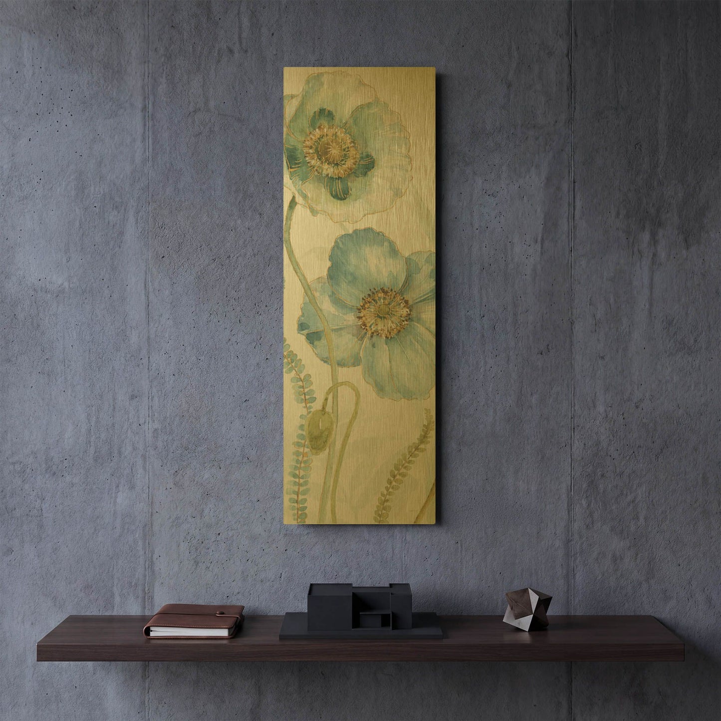 'My Greenhouse Flowers IX' By Lisa Audit Gold Metal Wall Art
