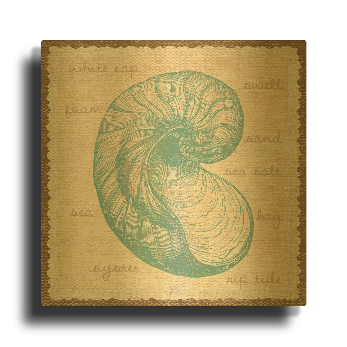 'Oyster' By Erin Clark Gold Metal Wall Art