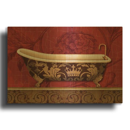 'Royal Red Bath II' By Lisa Audit Gold Metal Wall Art