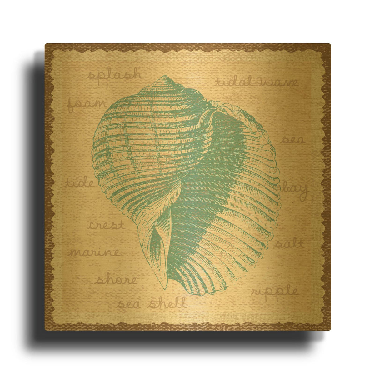 'Shell' By Erin Clark Gold Metal Wall Art