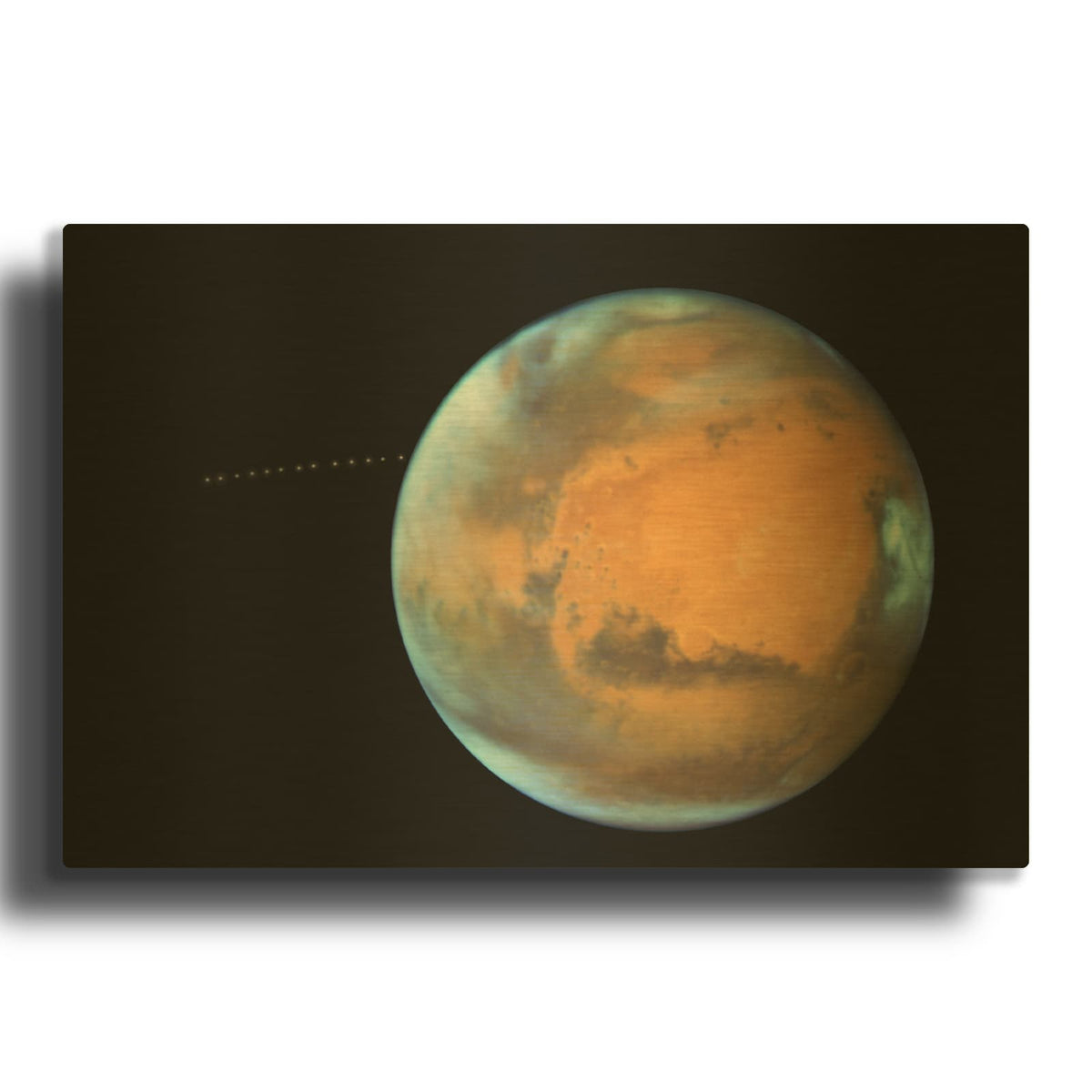 'Mars With Moon' By NASA Space Photos Gold Metal Wall Art