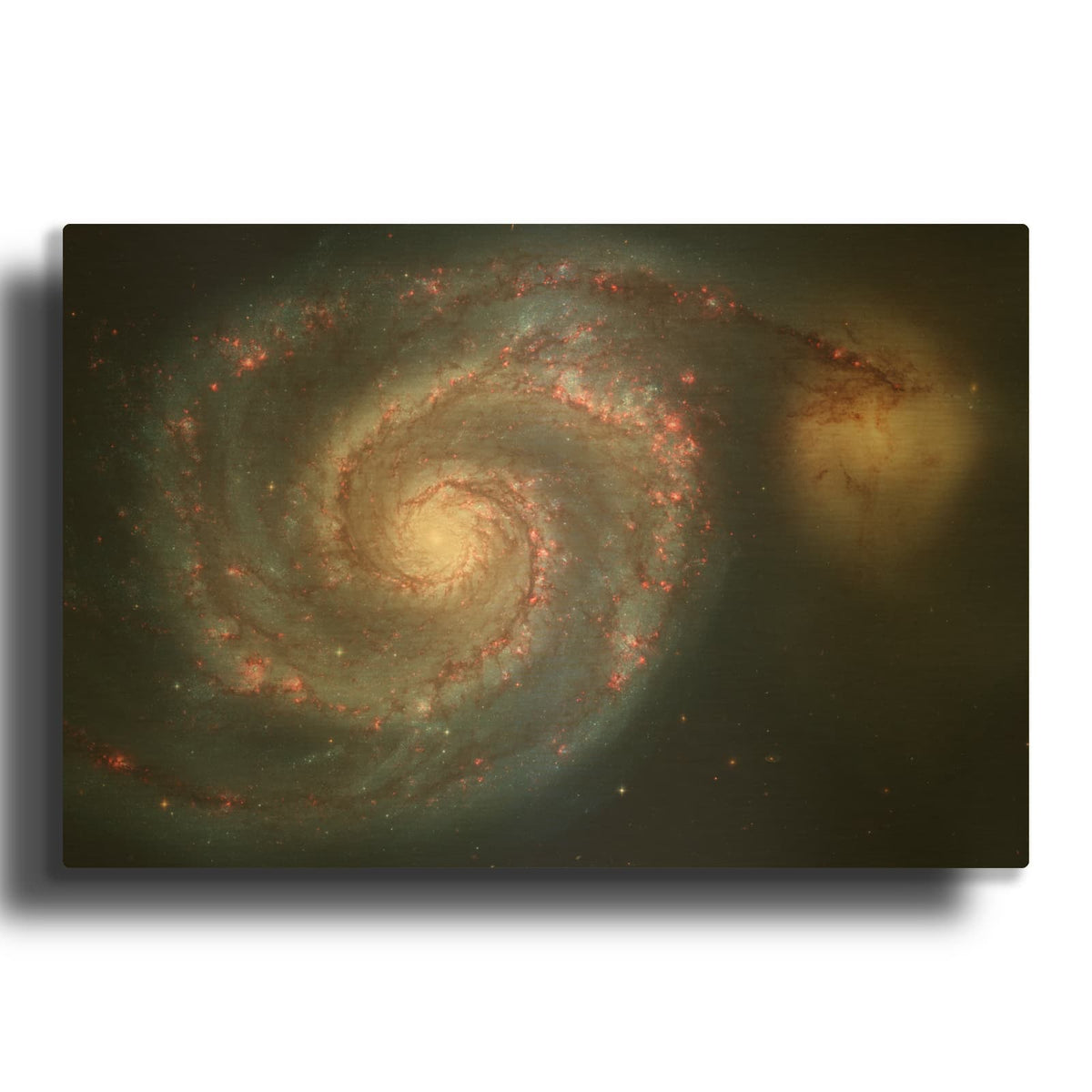 'Whirlpool Galaxy 2' By NASA Space Photos Gold Metal Wall Art