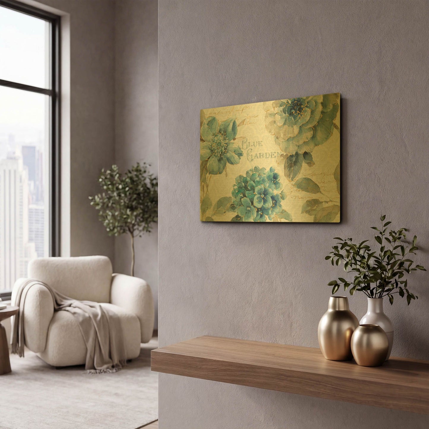 'Indigold I' By Lisa Audit Gold Metal Wall Art
