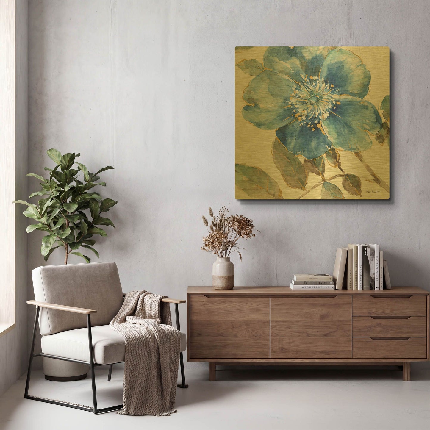 'Indigold V' By Lisa Audit Gold Metal Wall Art