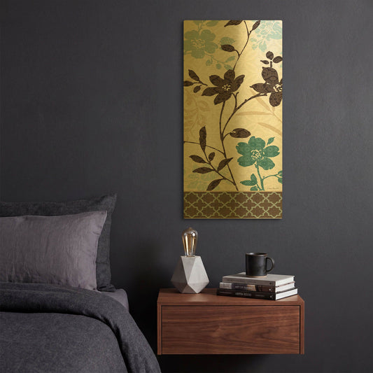 'Botanical Touch I' By Lisa Audit Gold Metal Wall Art