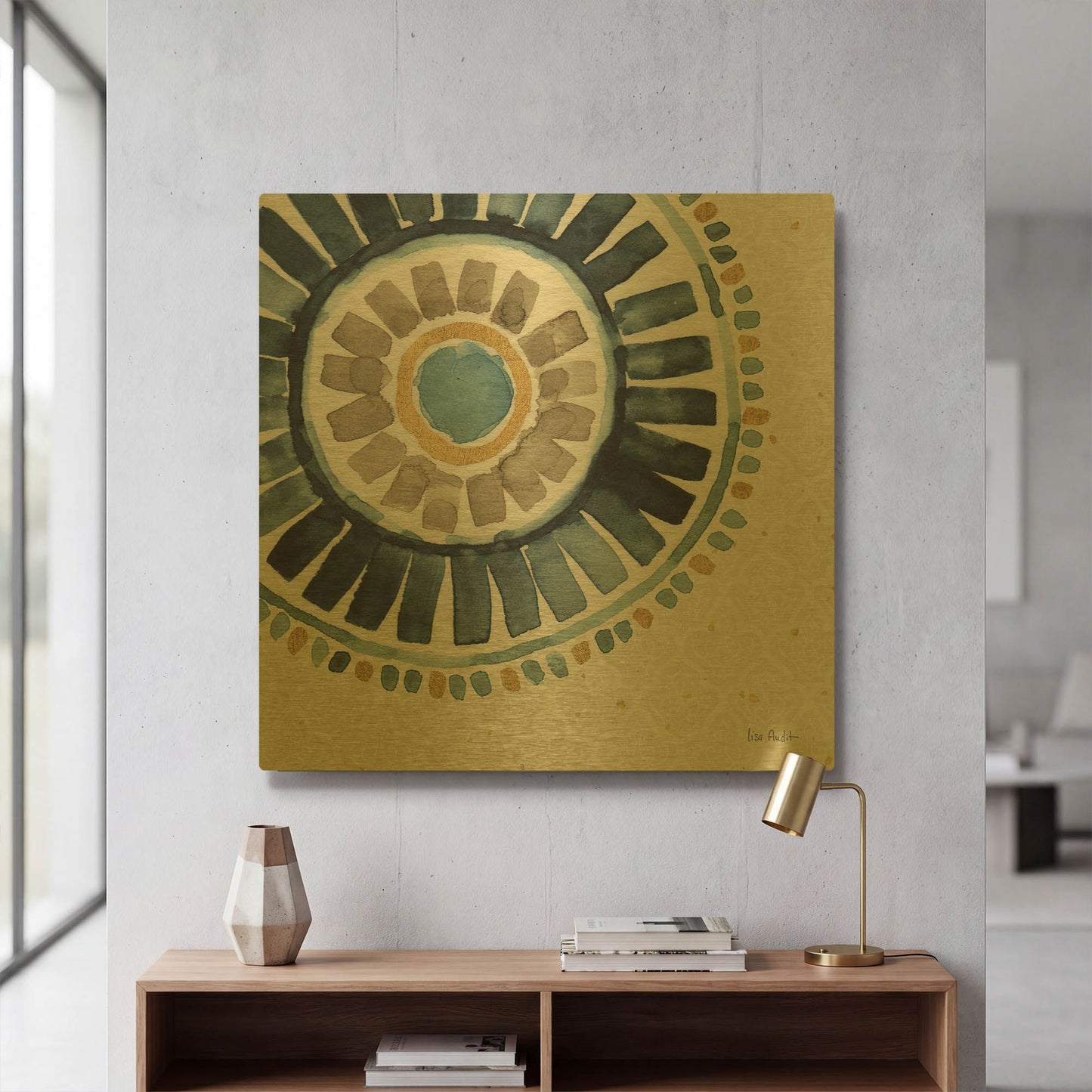 'Indigold XVII' By Lisa Audit Gold Metal Wall Art