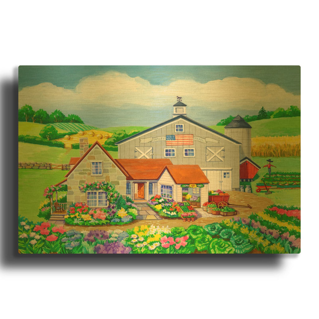 'Oakley Farm' By Geraldine Aikman Gold Metal Wall Art