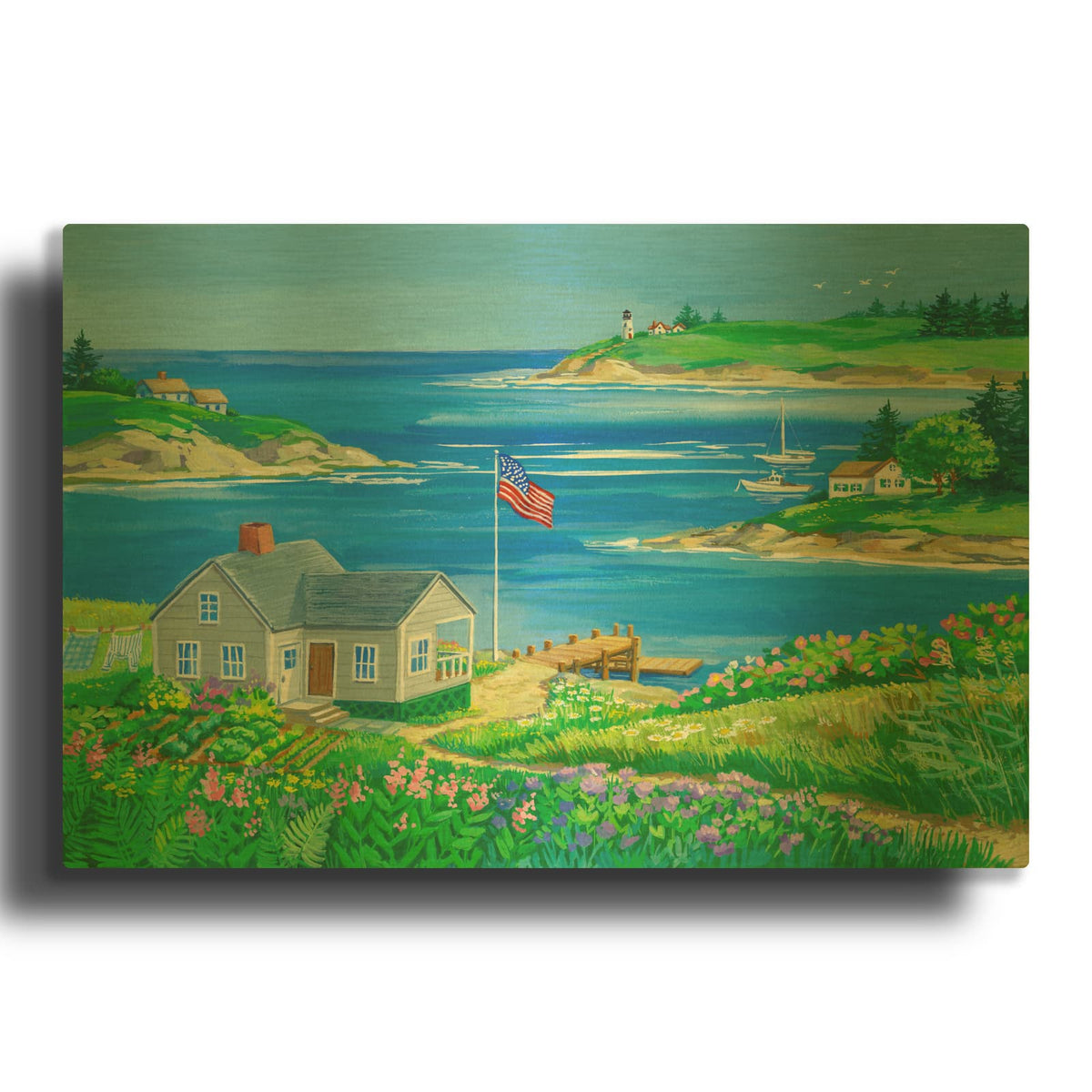 'Summer View' By Geraldine Aikman Gold Metal Wall Art