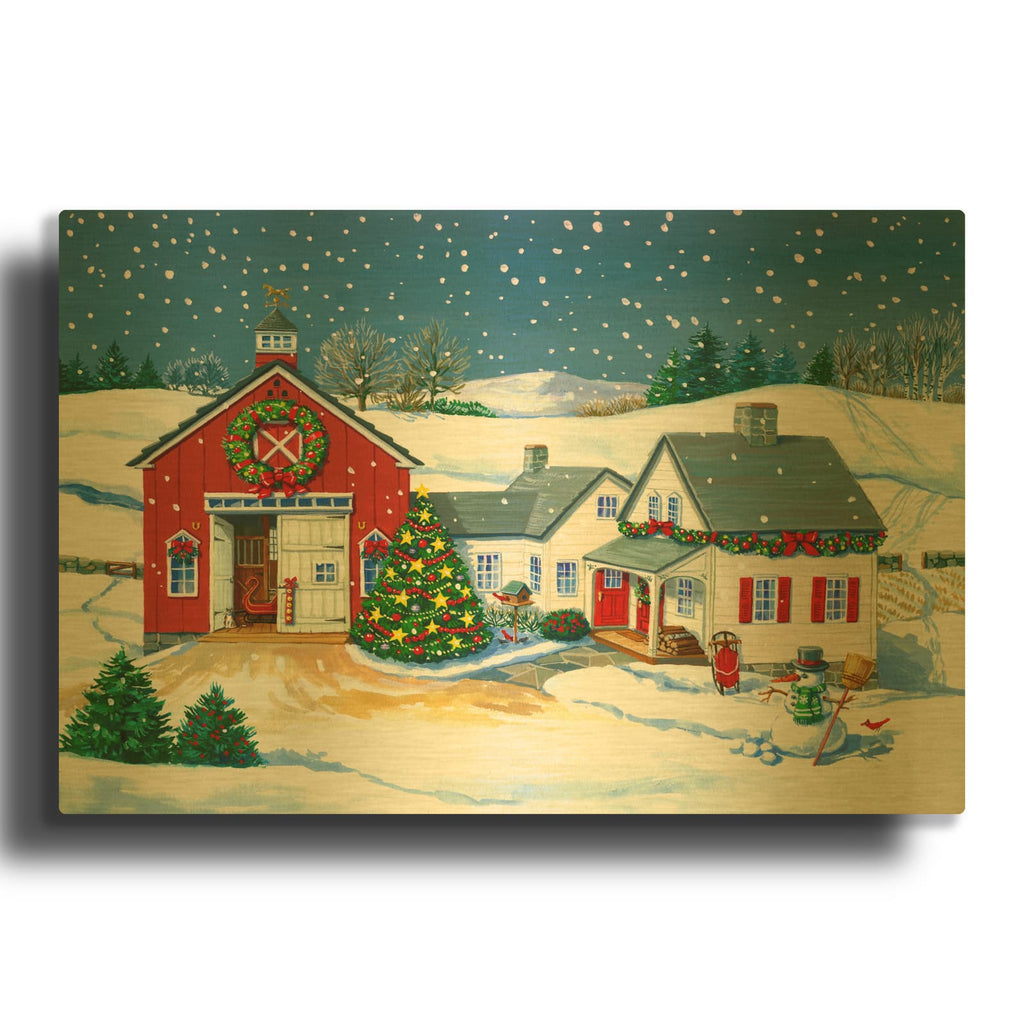 'The Gibson Barn' By Geraldine Aikman Gold Metal Wall Art
