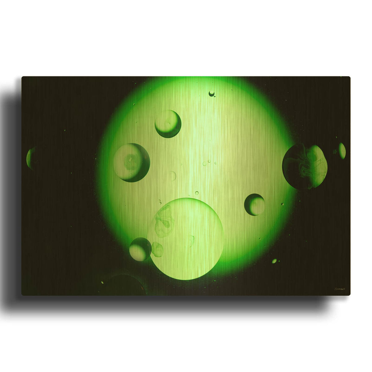 'Oil And Water 02' By Gordon Semmens Gold Metal Wall Art