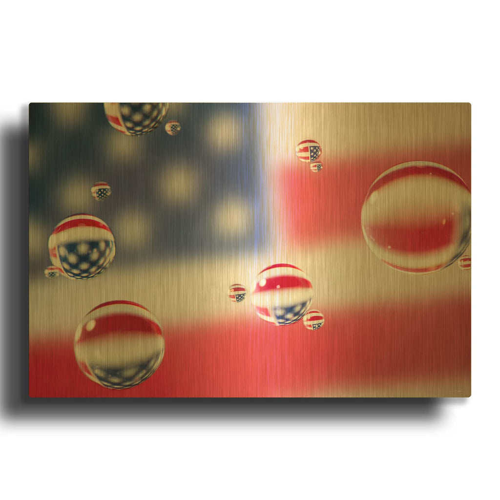 'Oil And Water 08' By Gordon Semmens Gold Metal Wall Art