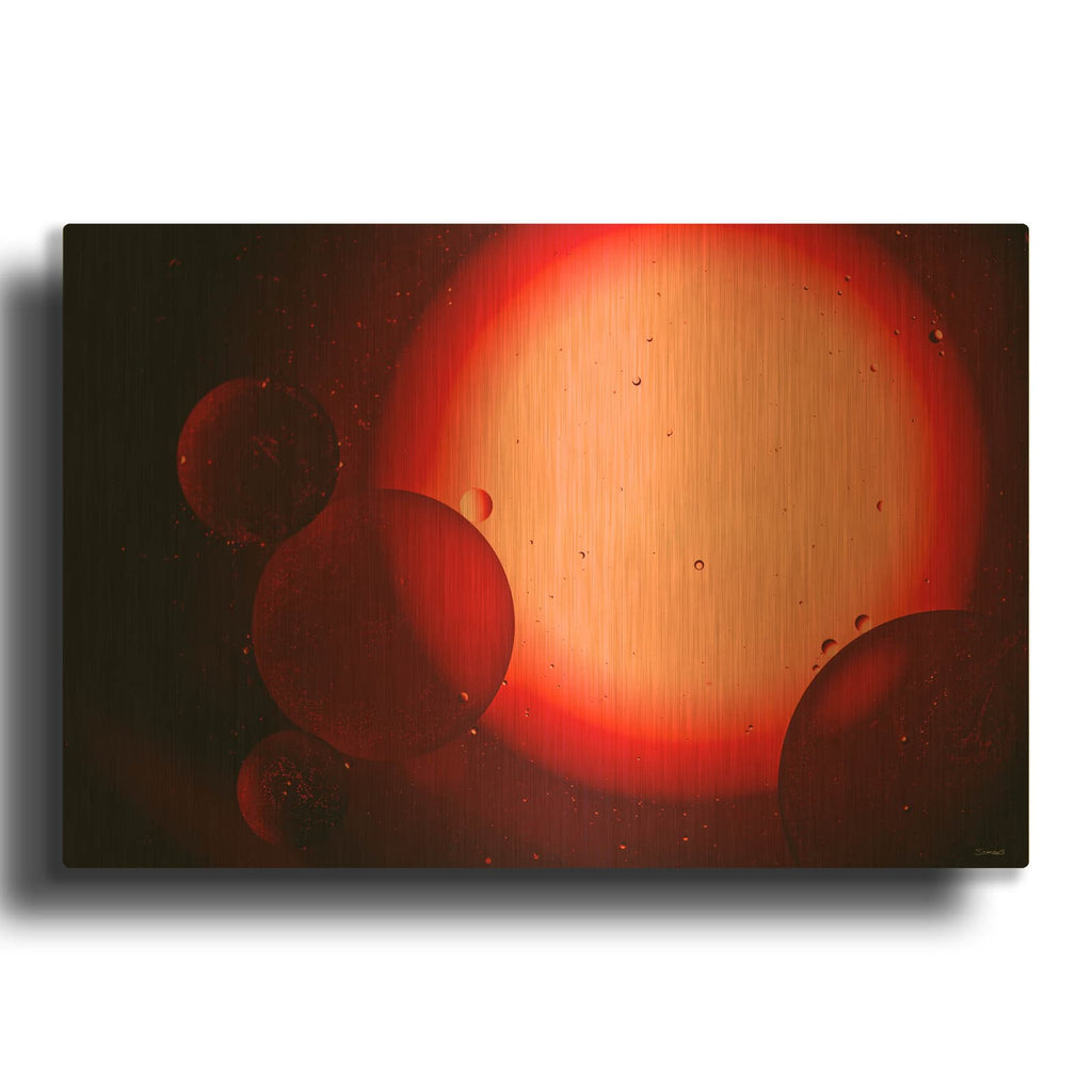 'Oil And Water 12' By Gordon Semmens Gold Metal Wall Art