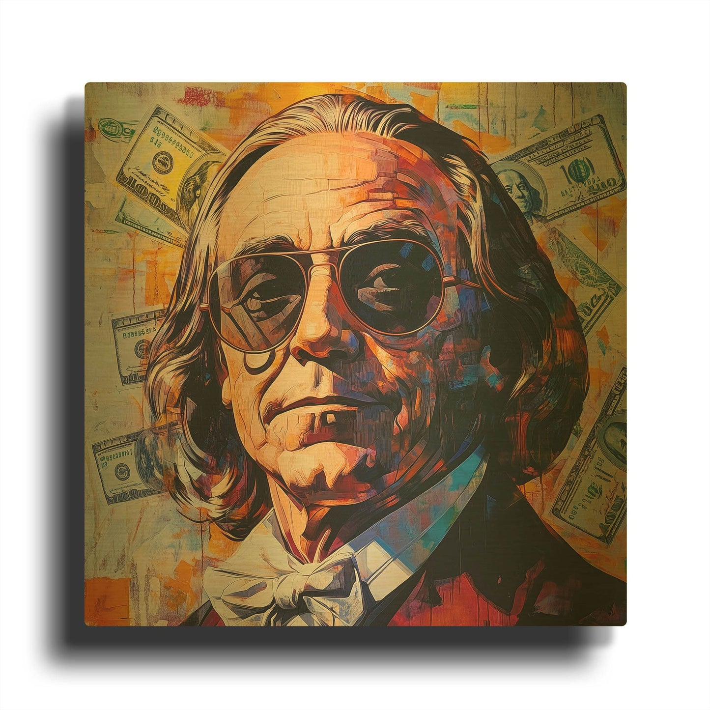 'Cool Benjamin' By Rich Monet Gold Metal Wall Art