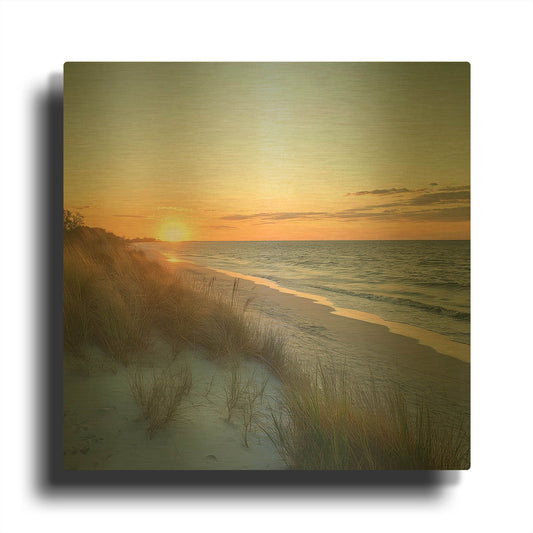 'Florida Beach At Sunset' By Rich Monet Gold Metal Wall Art