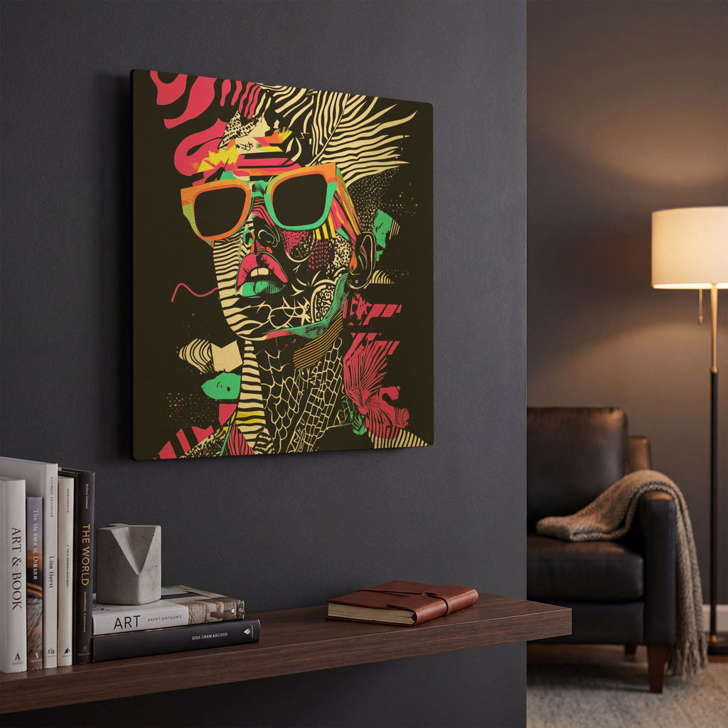 'Neon Night 2' By Rich Monet Gold Metal Wall Art