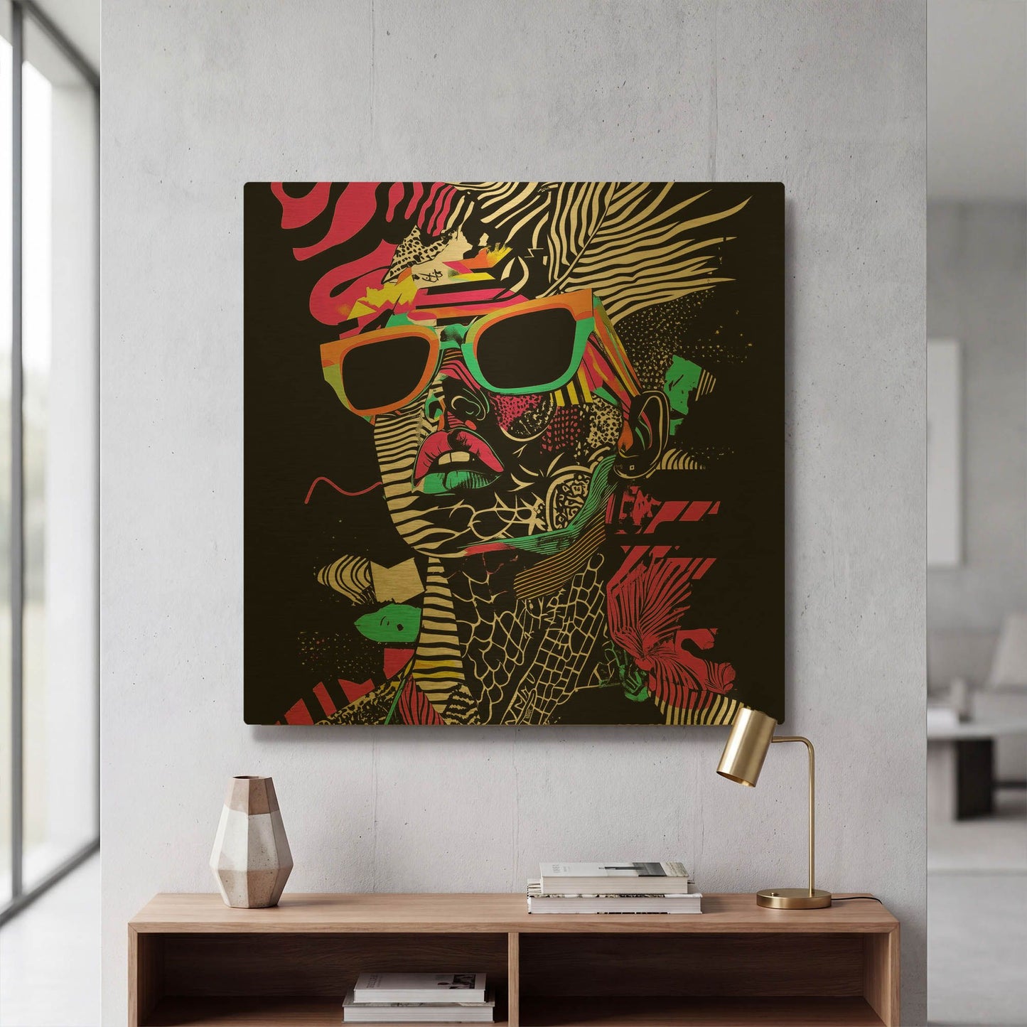 'Neon Night 2' By Rich Monet Gold Metal Wall Art