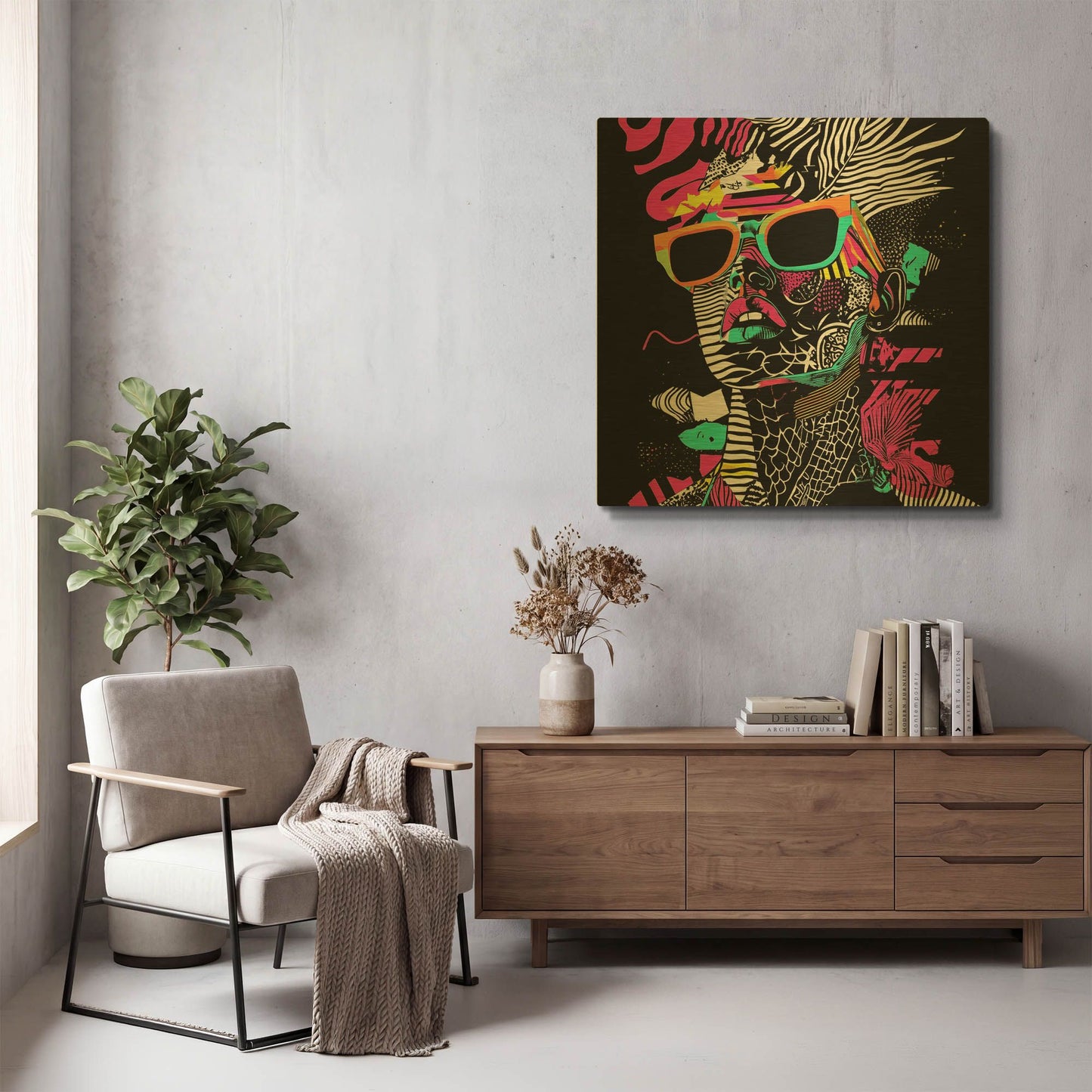 'Neon Night 2' By Rich Monet Gold Metal Wall Art