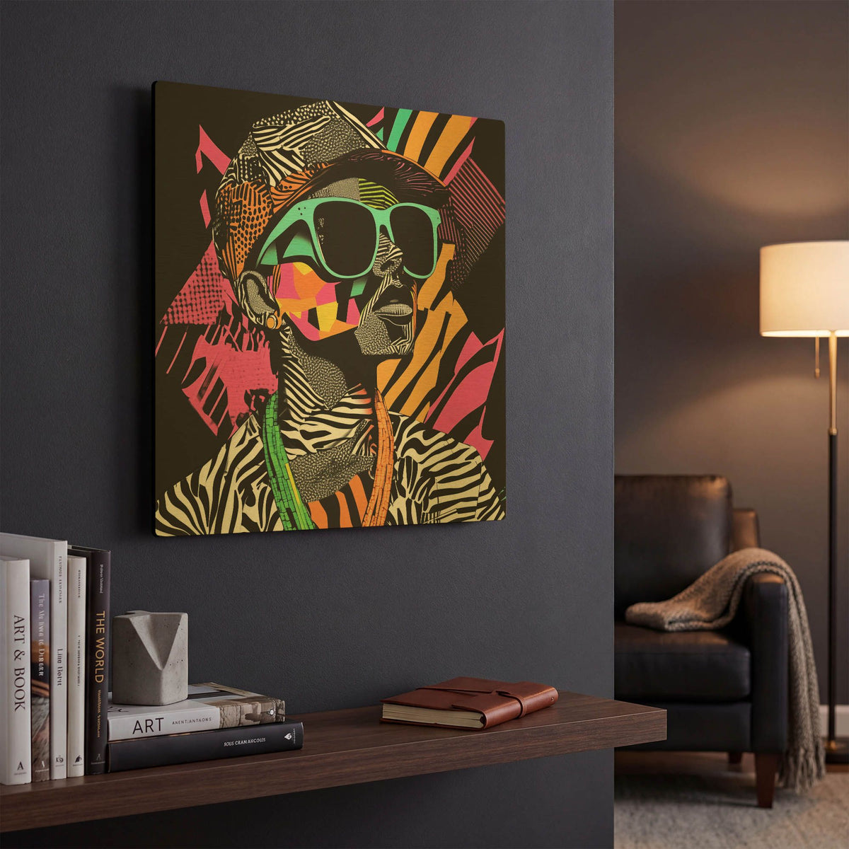 'Neon Night' By Rich Monet Gold Metal Wall Art
