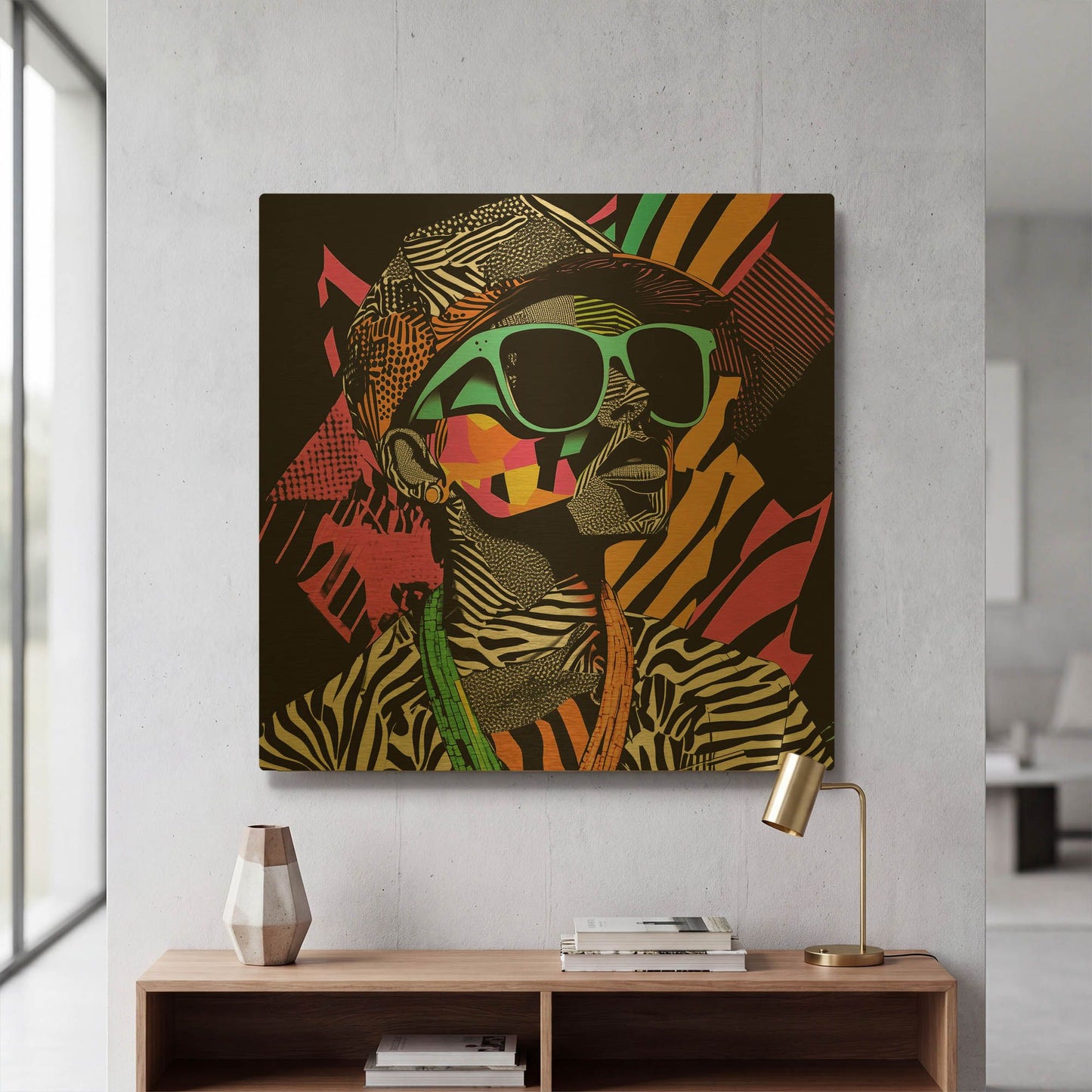 'Neon Night' By Rich Monet Gold Metal Wall Art