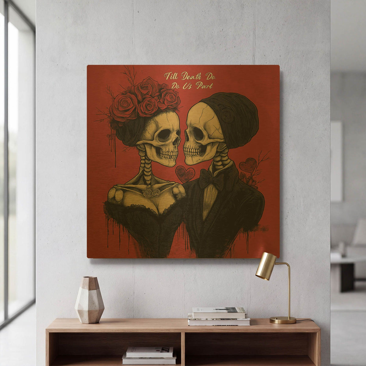 'Till Death Do Us Part' By Rich Monet Gold Metal Wall Art