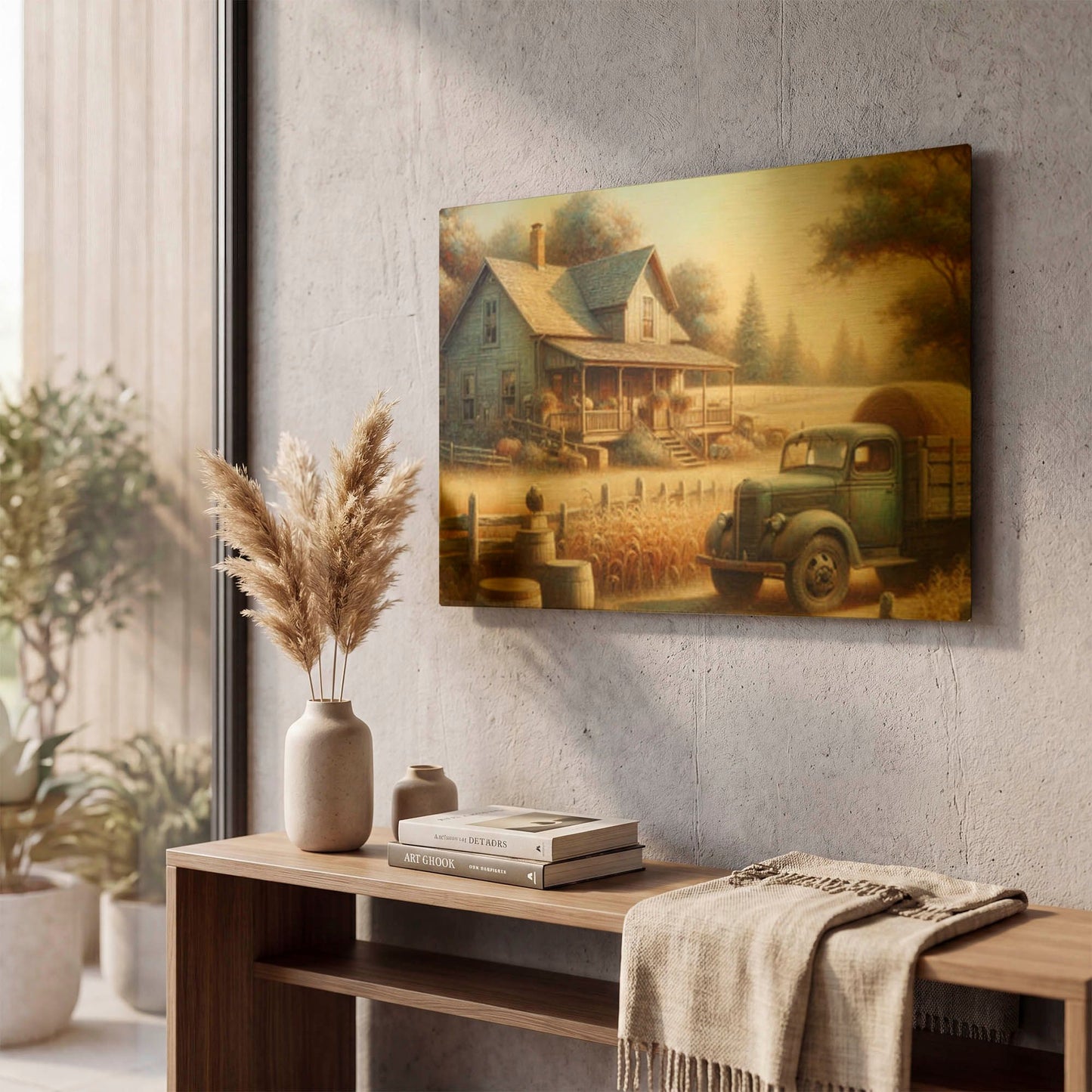 'Farmhouse Autumn' By Rich Monet Gold Metal Wall Art