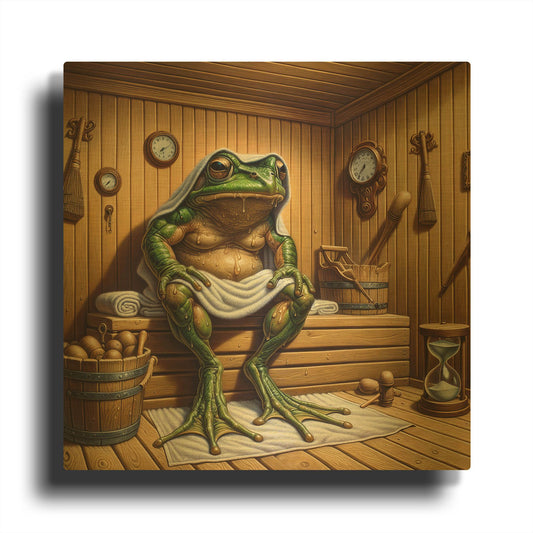 'Hot Sauna' By Rich Monet Gold Metal Wall Art