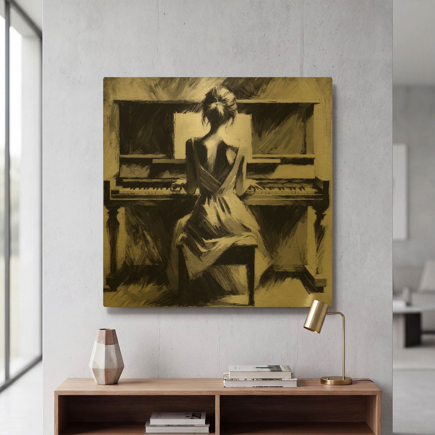 'Moonlight Sonata' By Rich Monet Gold Metal Wall Art