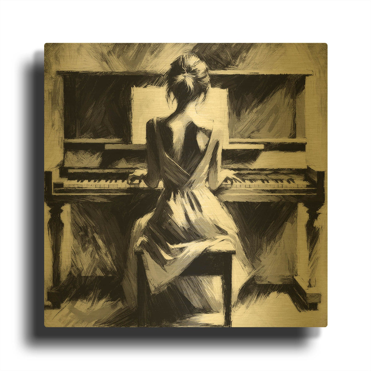 'Moonlight Sonata' By Rich Monet Gold Metal Wall Art