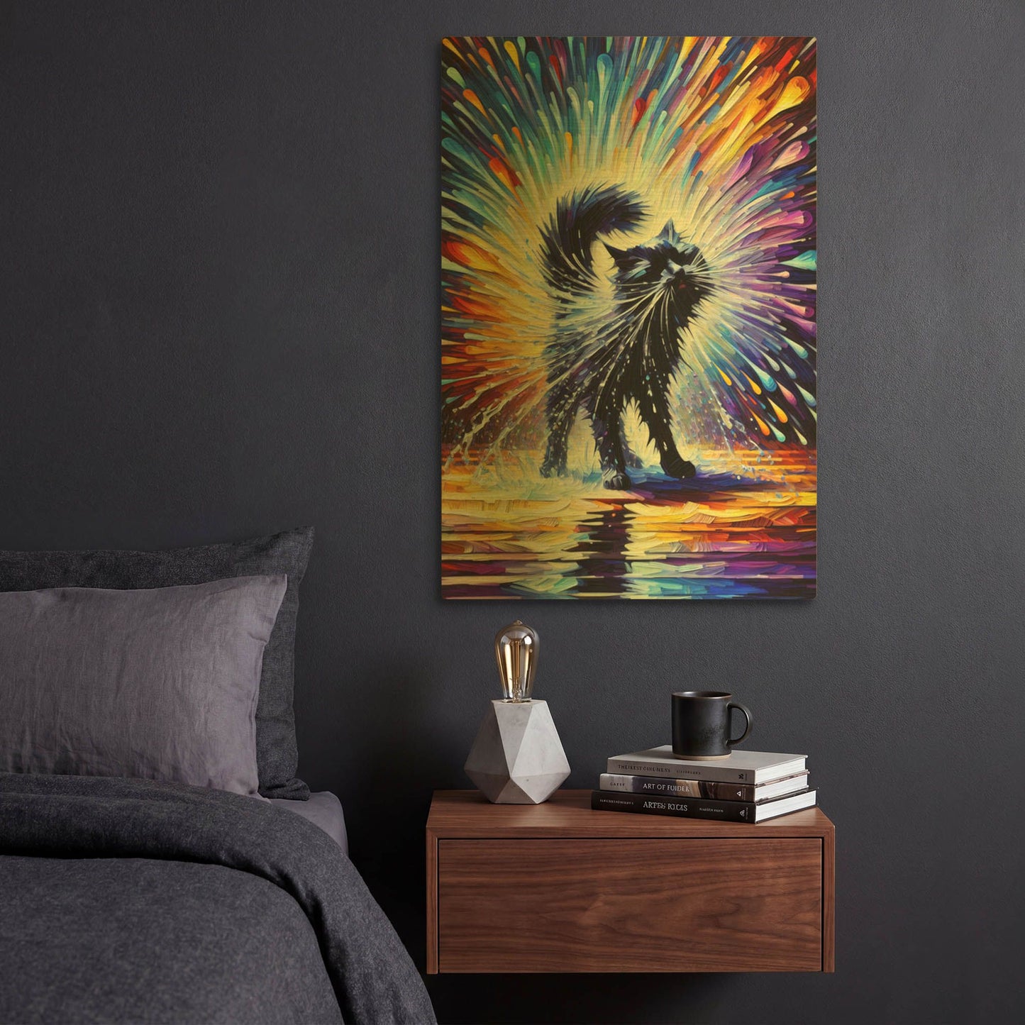 'Shake It Off Kitty' By Rich Monet Gold Metal Wall Art