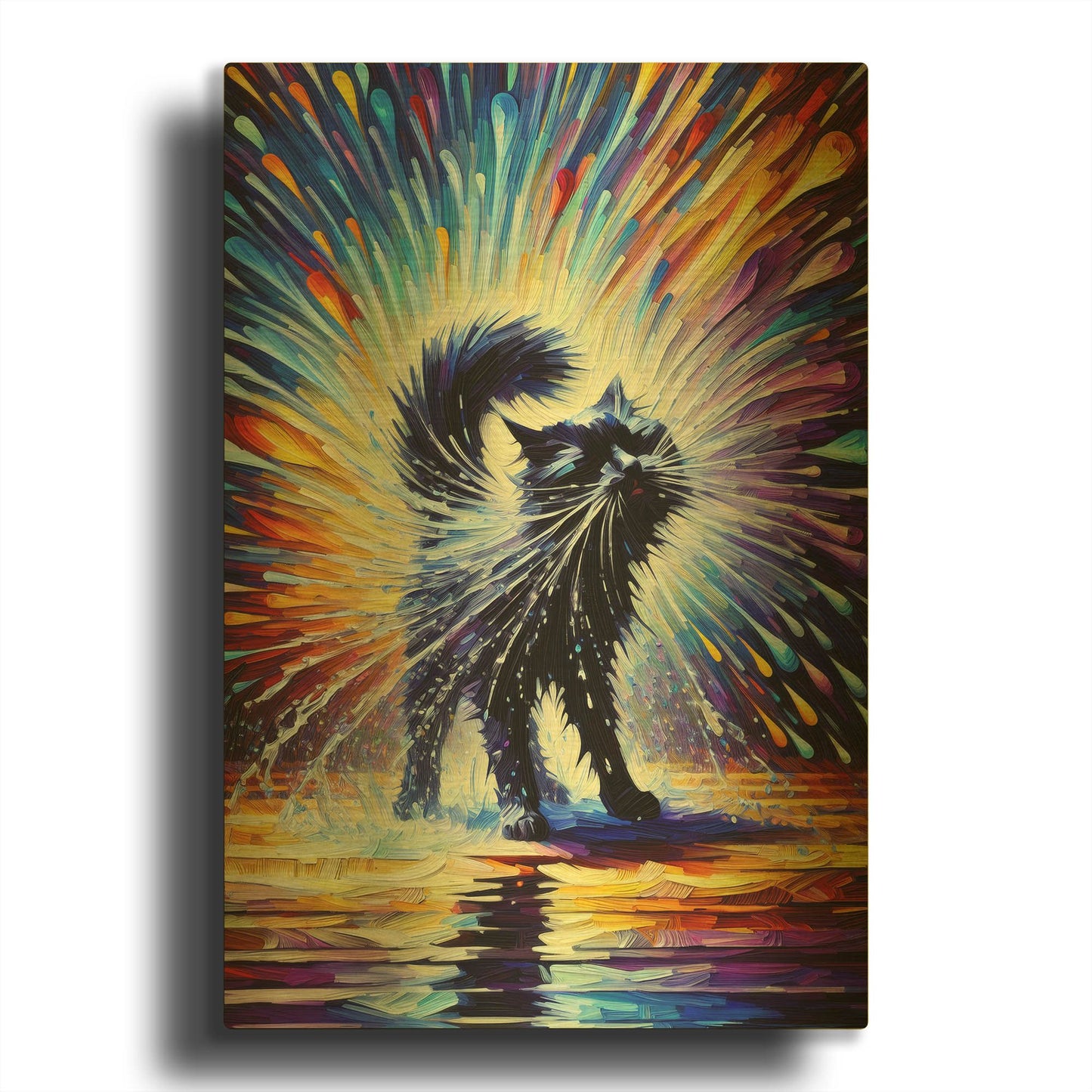 'Shake It Off Kitty' By Rich Monet Gold Metal Wall Art