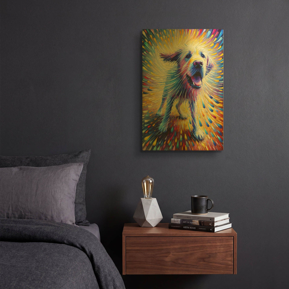 'Shake It Off Pooch' By Rich Monet Gold Metal Wall Art