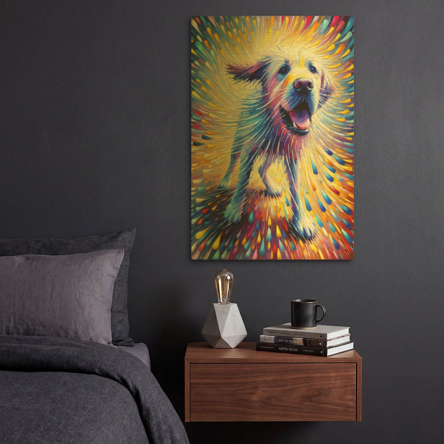 'Shake It Off Pooch' By Rich Monet Gold Metal Wall Art