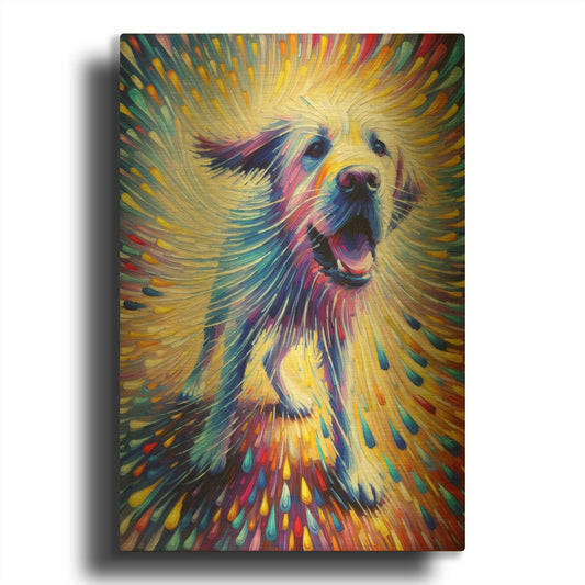 'Shake It Off Pooch' By Rich Monet Gold Metal Wall Art