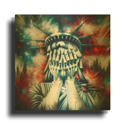 'Tough Day In Usa' By Rich Monet Gold Metal Wall Art