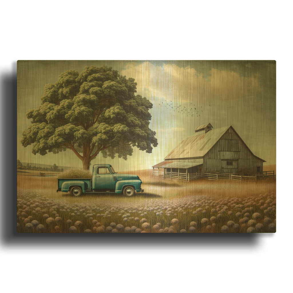 'Vintage Farmhouse' By Rich Monet Gold Metal Wall Art