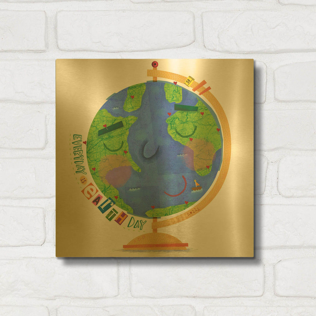 'Everyday Is Earth Day' By Holli Conger Gold Metal Wall Art