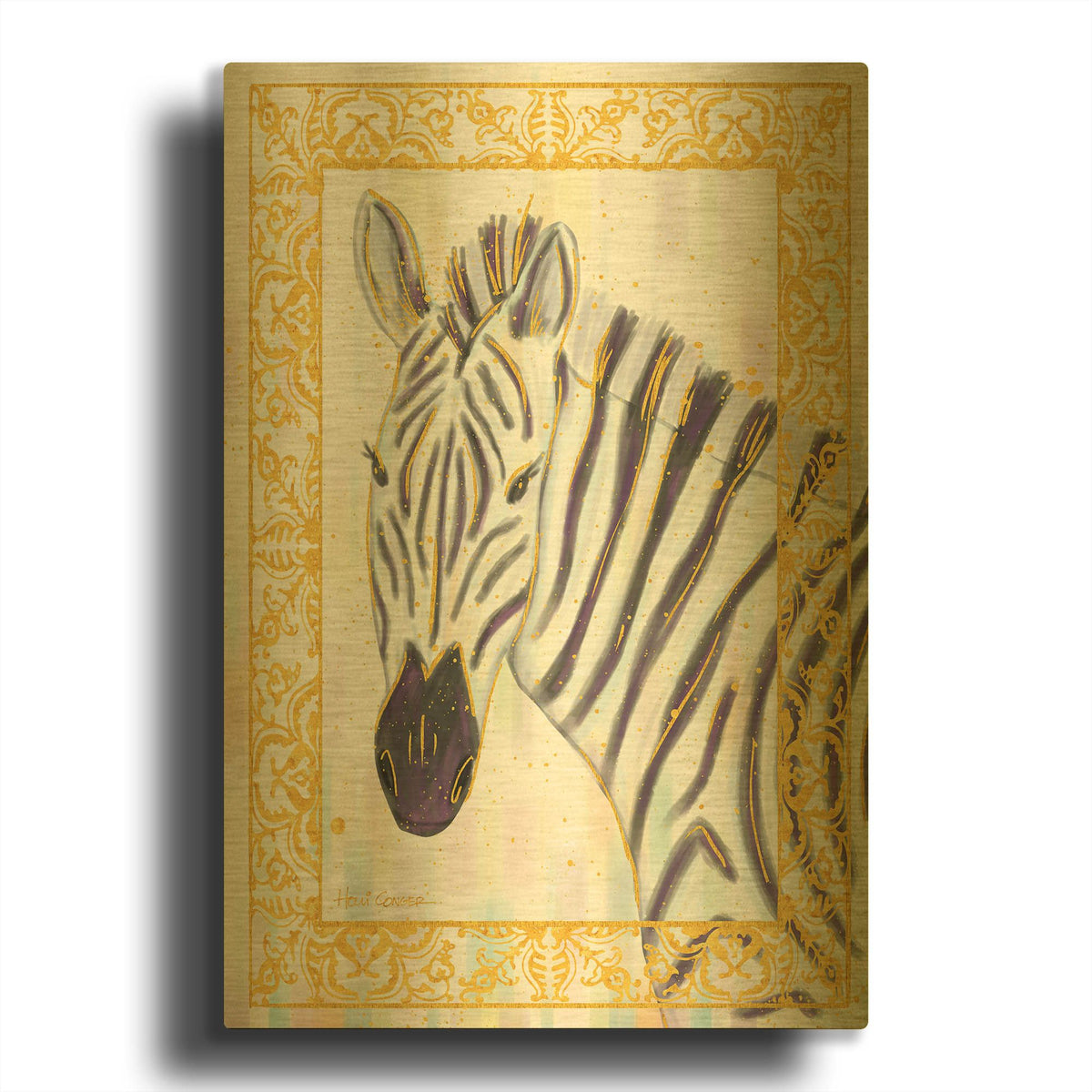'Gilded Safari 4' By Holli Conger Gold Metal Wall Art
