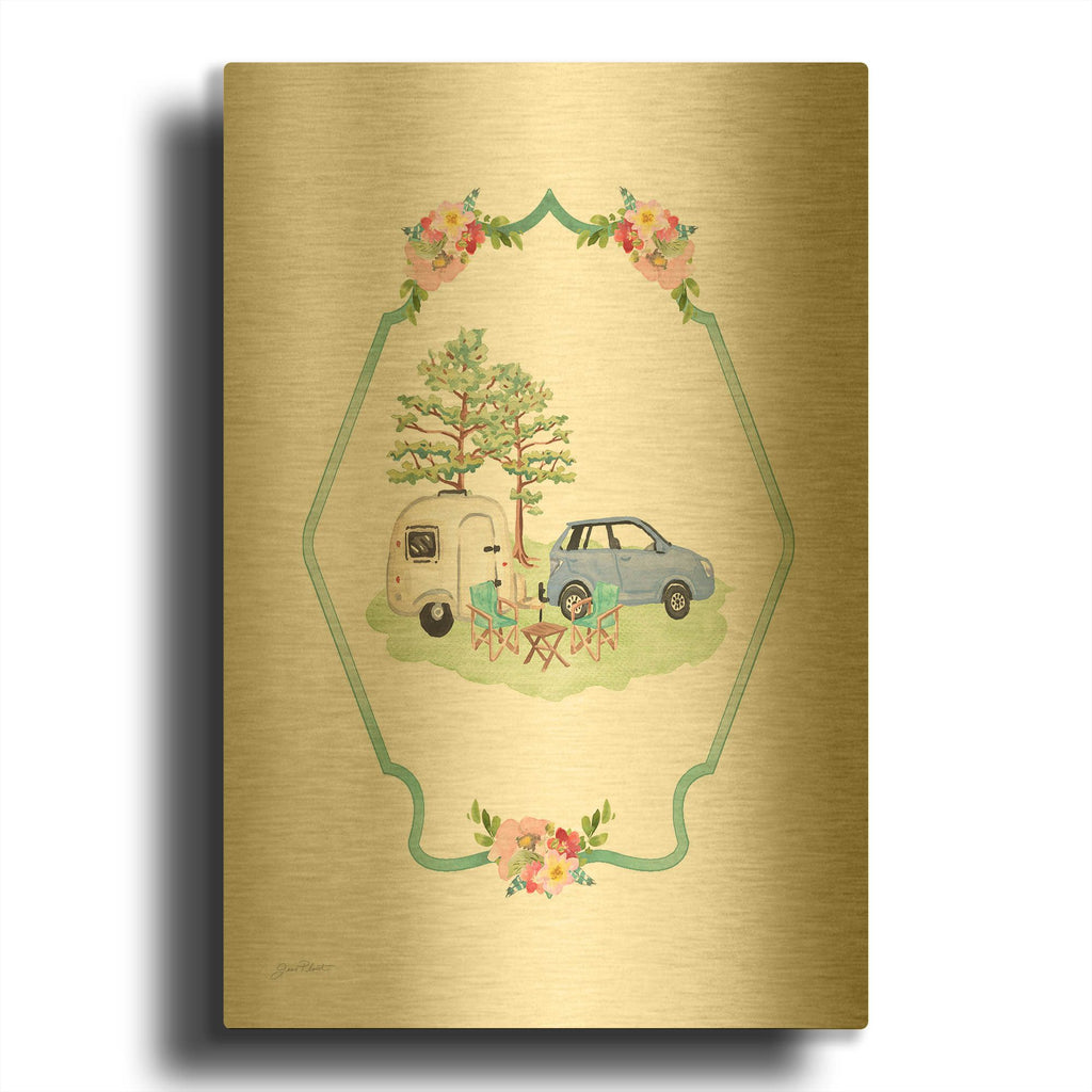 'Adventure Fun A' By Jean Plout Gold Metal Wall Art