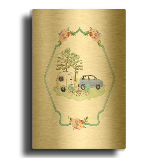 'Adventure Fun A' By Jean Plout Gold Metal Wall Art