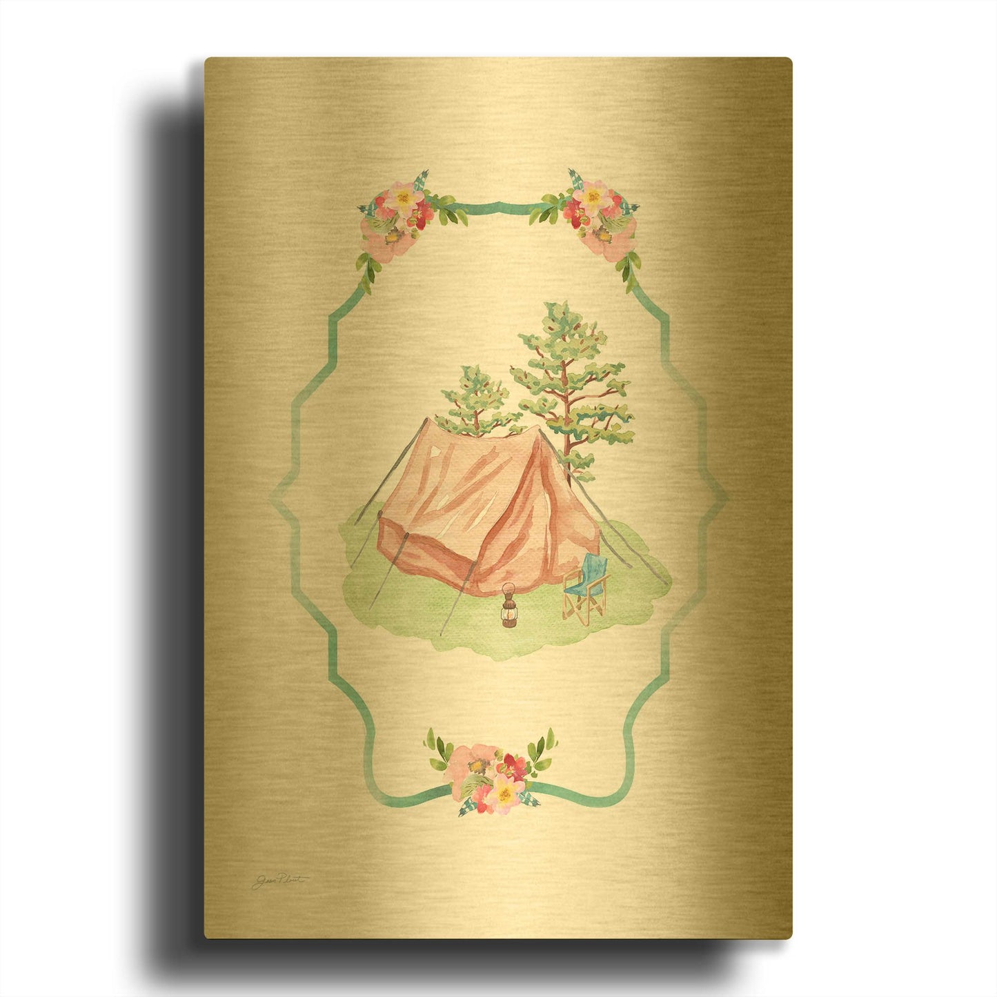 'Adventure Fun B' By Jean Plout Gold Metal Wall Art
