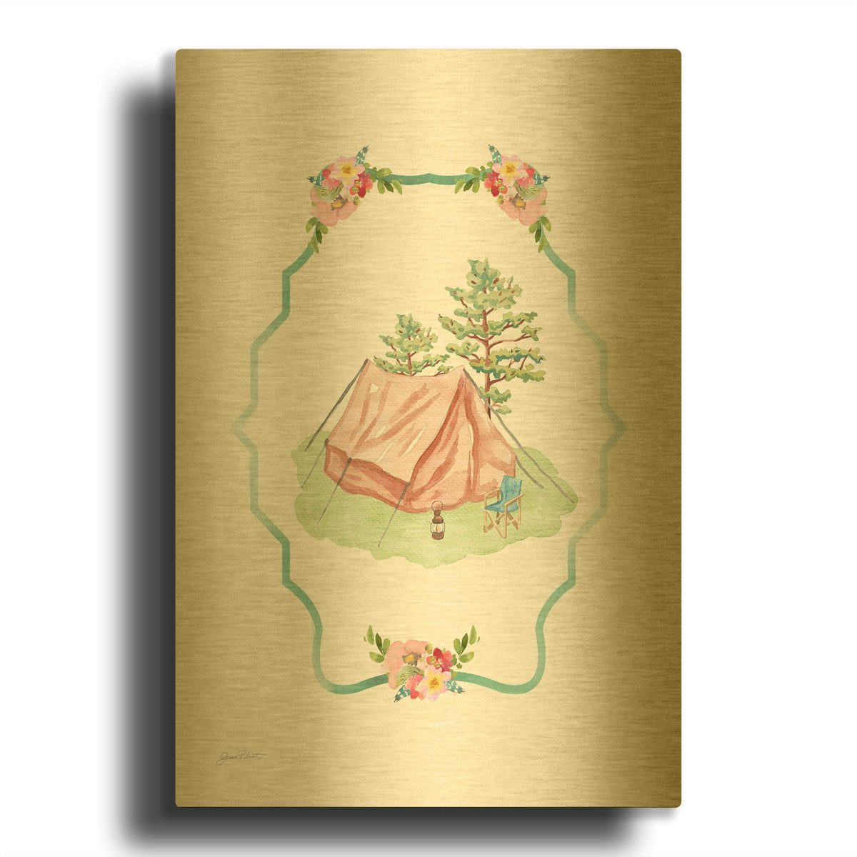 'Adventure Fun B' By Jean Plout Gold Metal Wall Art